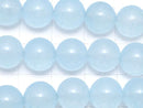 Light Blue Color Jade (Clear Type) Round 10mm 1strand beads (aprx.15inch / 37cm)