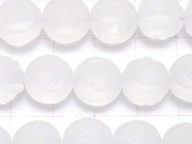 [Video] Frosted Crystal Quartz AAA Round Rose Cut 12mm half or 1strand beads (aprx.15inch/37cm)