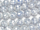 Mosaic Shell Blue Round 10mm 1/4 or 1strand beads (aprx.15inch/38cm)