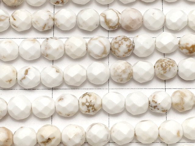 [Video] Magnesite  32Faceted Round 4mm 1strand beads (aprx.15inch/36cm)