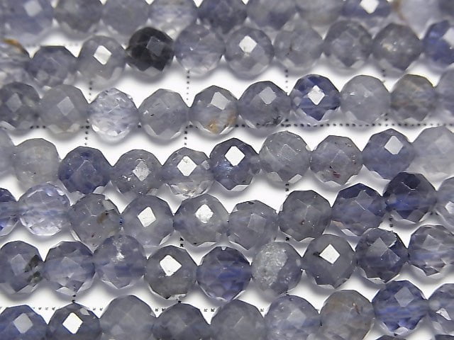 [Video] High Quality!  1strand $12.99! Iolite AA++ Faceted Round 5mm  1strand beads (aprx.15inch/38cm)