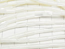 Mother of Pearl MOP White Tube 8x4x4mm 1strand beads (aprx.15inch/38cm)