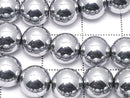 Magnetic! Hematite Round 8mm Silver coating 1strand beads (aprx.15inch / 38cm)