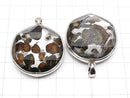 Kenya Sericho Pallasite Meteorite Pendant Both Side Finish 32mm Silver925