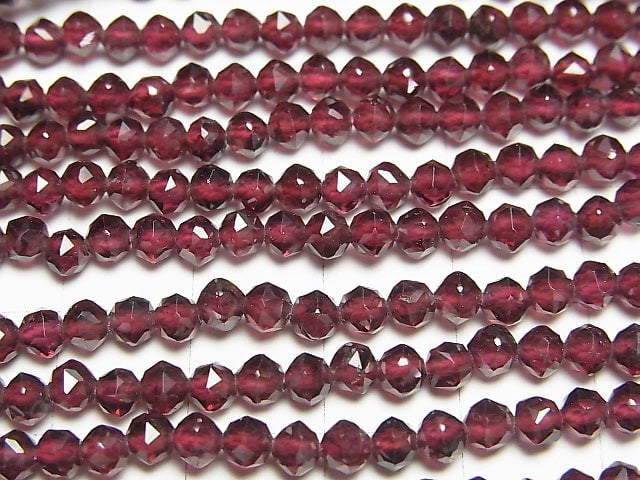 [Video] High Quality! Garnet AA++ Star Faceted Round 4mm 1strand beads (aprx.15inch / 36cm)