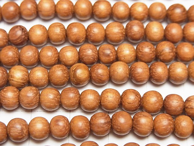 Bayon Wood Beads Semi Round 6mm 1strand beads (aprx.15inch / 38cm)