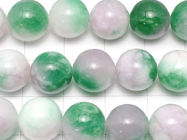 Purple x Green Jade Round 10mm 1strand beads (aprx.15inch / 38cm)