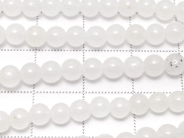 White Jade Round 4mm 1strand beads (aprx.15inch / 36cm)