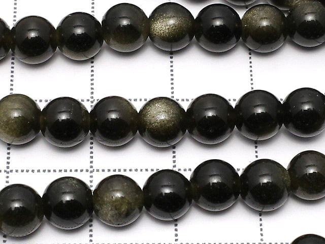 [Video]Golden Obsidian AAA Round 6mm 1strand beads (aprx.15inch/36cm)