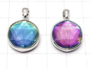 [Video]Meteorite (Muonionalusta) Pendant Both Side Finish 17mm Rainbow color Silver925