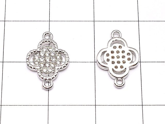 Metal Parts Joint Parts Flower (with CZ) [10 mm] [12 mm] Silver Color 1 pc