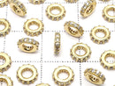 Metal parts Rondelle 6x6x1.5mm (with CZ)  Gold color3pcs