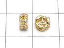 Metal Parts Rondelle 6 x 6 x 3 mm gold color (with CZ) 2 pcs $2.79!