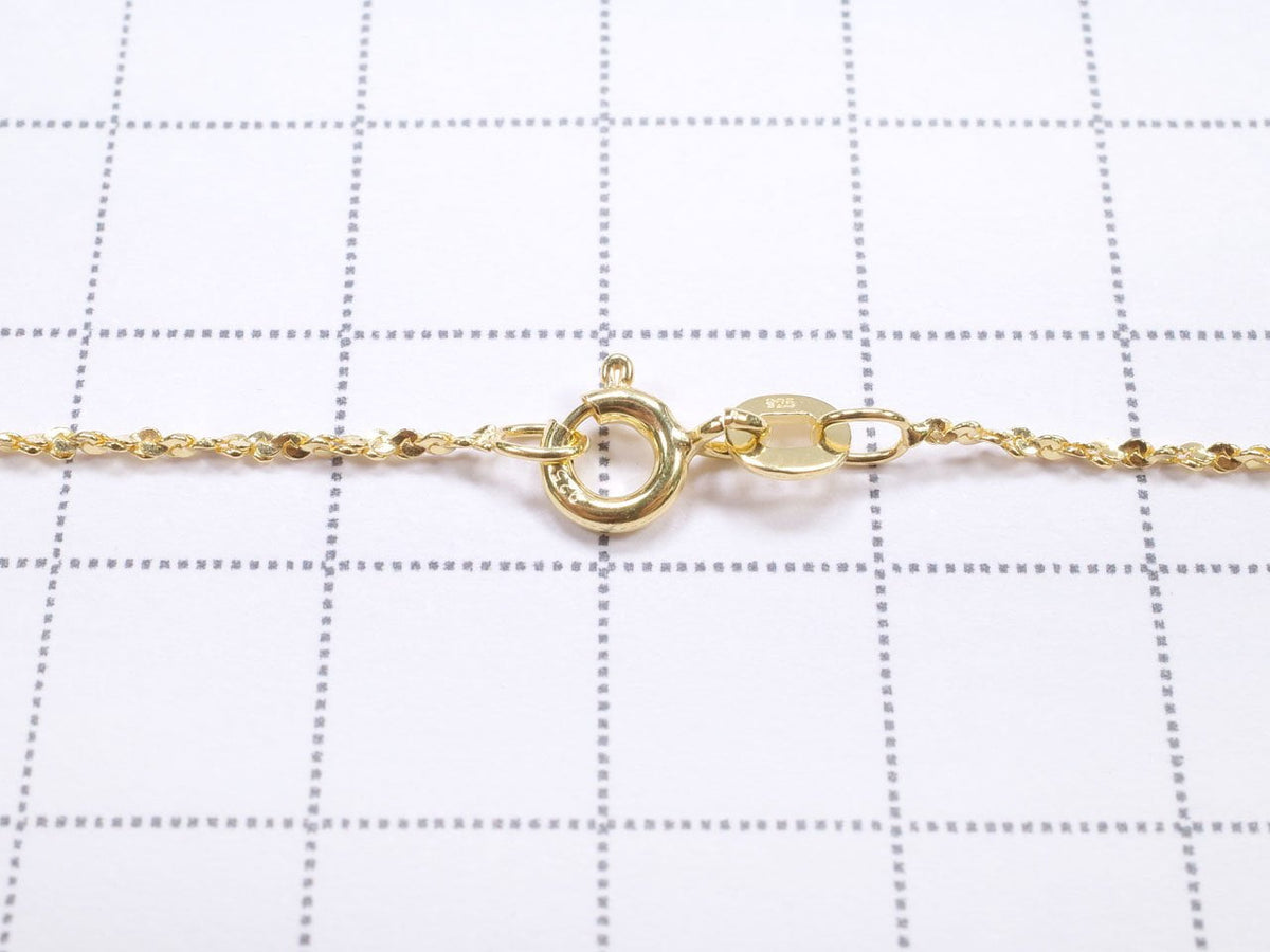 Chaîne Torsadée Argent 925 (en S) 1mm Plaqué Or 18K [40cm][45cm][50cm][60cm] Collier 1pc