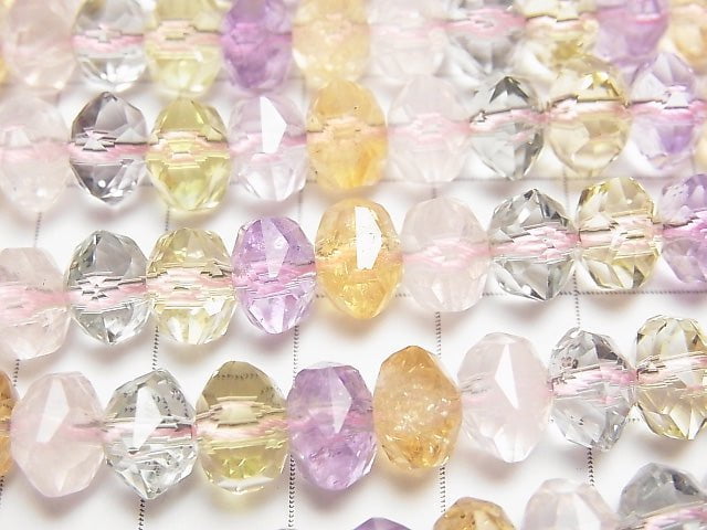 [Video]High Quality! Mixed Stone AAA- Star Faceted Button Rondelle 9x9x6mm 1/4 or 1strand beads (aprx.15inch/38cm)