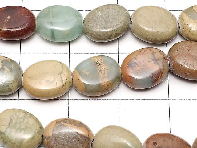 [Video] Impression Jasper Oval 10x8mm 1strand beads (aprx.15inch / 38cm)