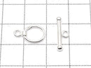 Silver925 Oval Toggle 10x9mm [Sterling Silver Finish][Rhodium Plated][18KGP] 1pair