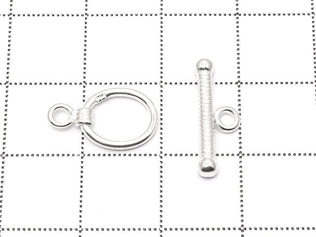 Silver925 Oval Toggle 10x9mm [Sterling Silver Finish][Rhodium Plated][18KGP] 1pair