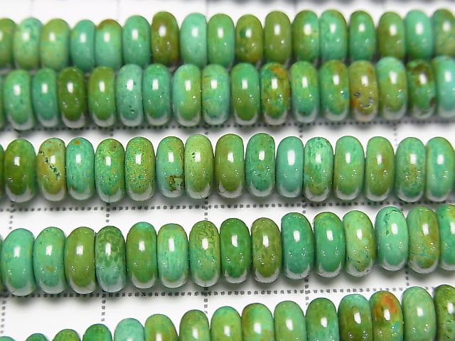 Magnesite Turquoise Rondelle 6x6x3mm [Green] 1strand beads (aprx.15inch/36cm)