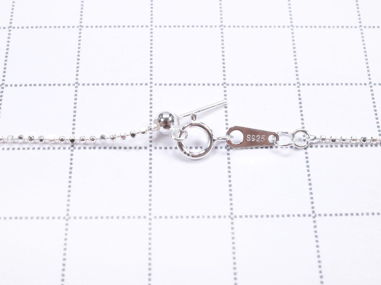 Chaîne Forçat Billes Coupées Argent 925 1mm sans placage avec Ajusteur Coulissant [45cm] Collier 1pc