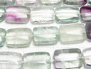 Multicolor Fluorite AA ++ Rectangle 18 x 13 x 7 mm half or 1 strand beads (aprx.15 inch / 37 cm)