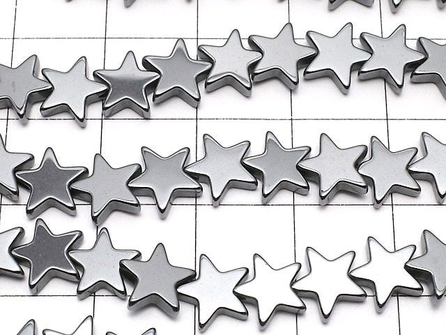 Hematite star 8x8mm x 2mm 1strand beads (aprx.15inch / 38cm)