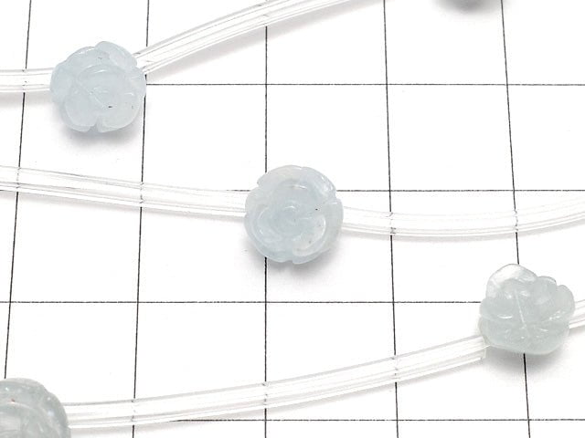 [Video] Aquamarine AA + Rose 8mm, 10mm half or 1strand beads (aprx.13inch / 32cm)