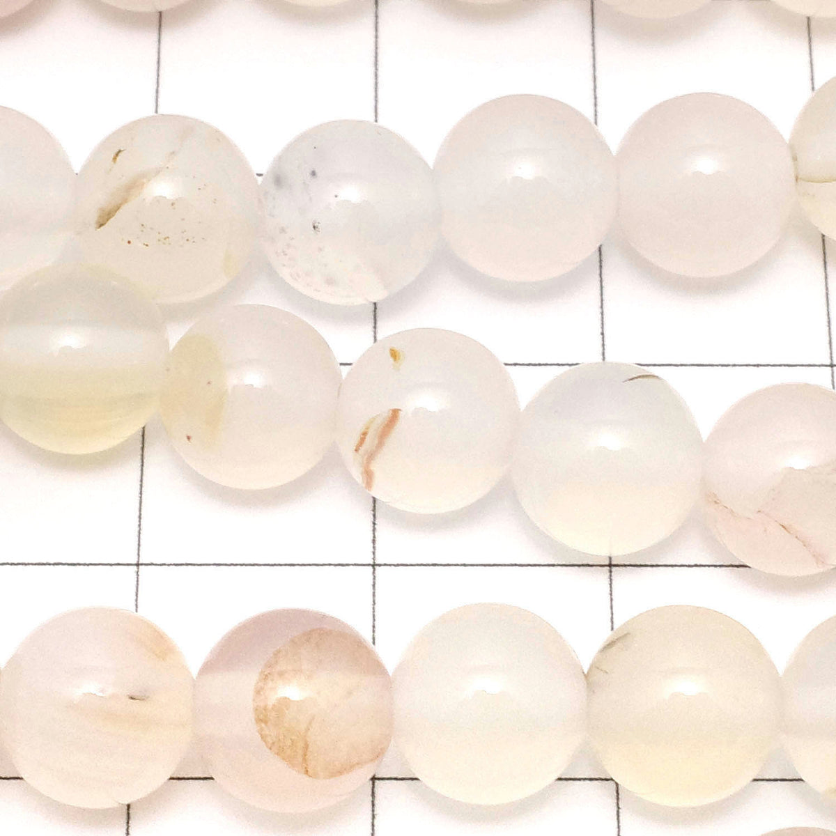 Uruguay Weißer & Oranger Chalcedon runde 8 mm 1strang Perlen (ca. 15 Zoll / 36 cm)
