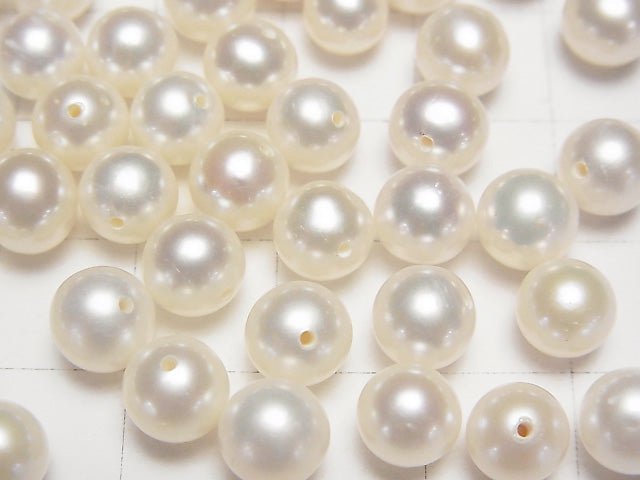 [Video]Fresh Water Pearl AAA Round 2mm-8.5mm [Half Drilled Hole] 2pairs