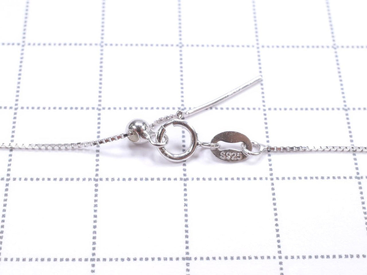 Chaîne vénitienne en argent 925 avec ajusteur coulissant, 0,5 mm, plaquée rhodium [45 cm], 1 pièce