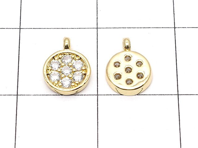 Metal Parts Coin Charm 8x6 mm Gold Color (with CZ) 3pcs $3.79!