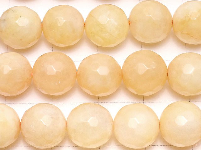 Light Orange Jade 128Faceted Round 10mm 1strand beads (aprx.15inch / 36cm)