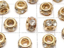 Metal Parts Rondelle 8x8x5 mm [Clear x Gold] 10 pcs