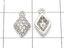 Metal Parts charm with CZ  Diamond Shape11x6mm Silver Color 2pcs $2.79!