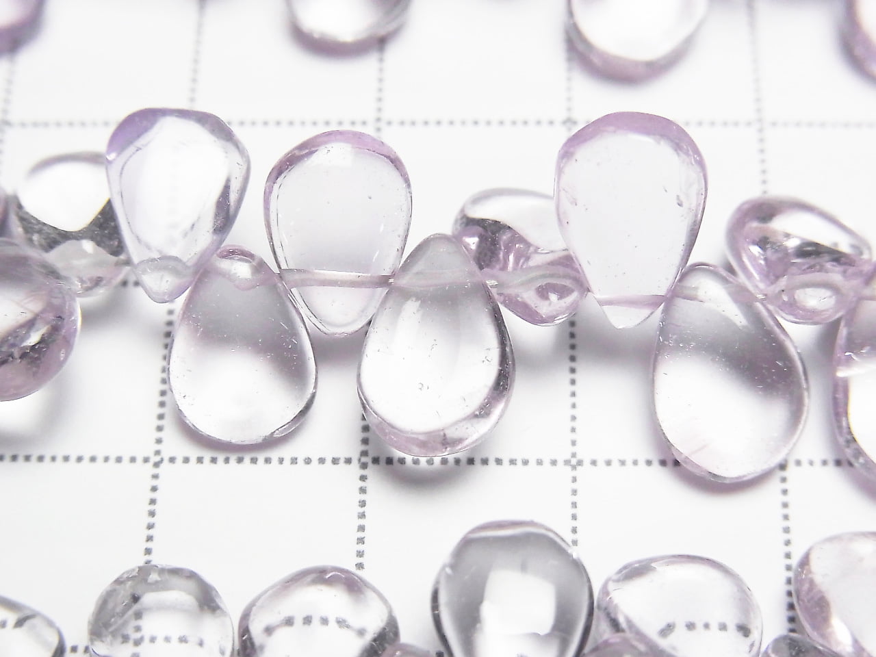 High Quality Pink Amethyst AAA- Pear shape (Smooth) half or 1strand beads (aprx.7inch/18cm)
