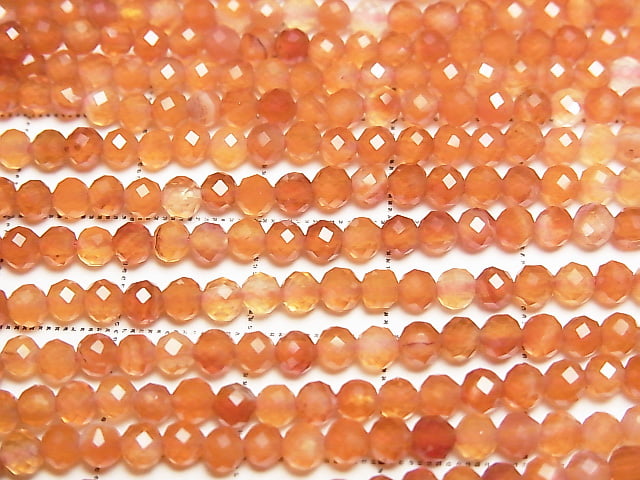 [Video] High Quality! Mixed Carnelian Faceted Round 3mm 1strand beads (approx. 15 inches/37 cm)