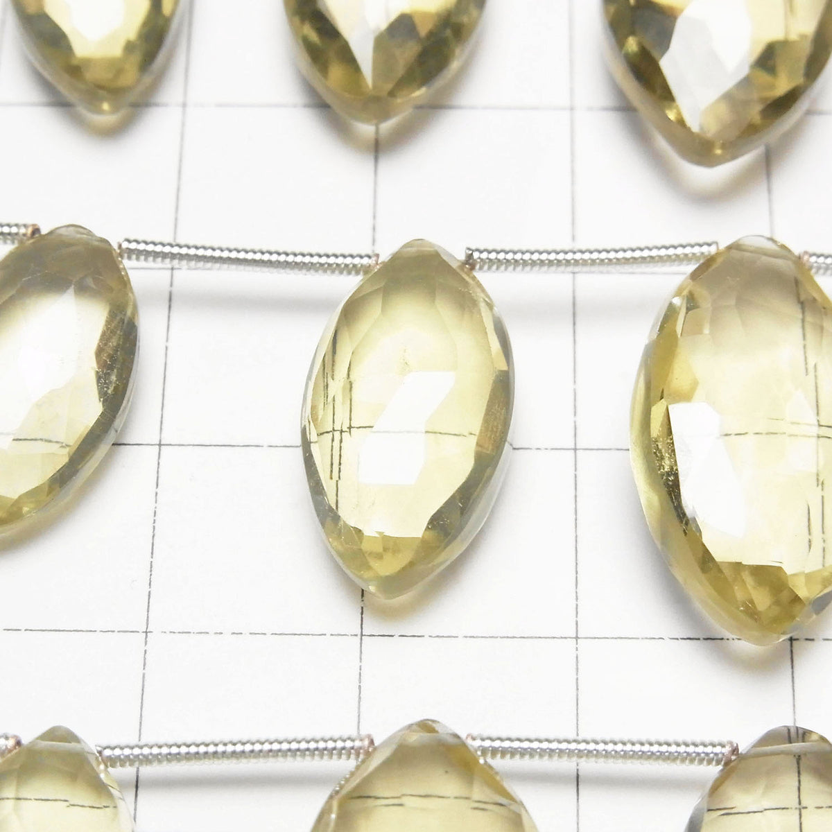 High Quality Lemon Quartz AAA Marquise Faceted Briolette 1strand beads (9pcs )