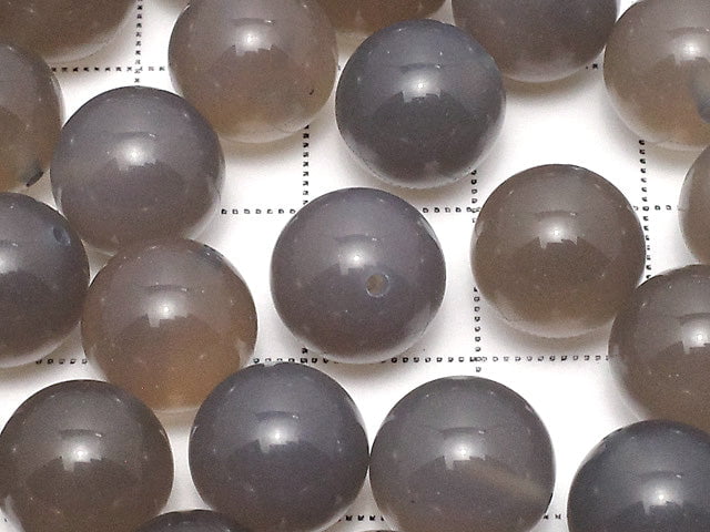 [Video] Grey Onyx AAA Half Drilled Hole Round 10mm 10pcs