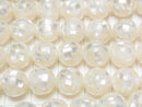Mosaic Shell White Round 10mm 1/4 or 1strand beads (aprx.15inch/36cm)