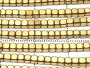 [Video] Hematite Cube 2 x 2 mm x 2 mm gold coating 1 strand beads (aprx.15 inch / 38 cm)