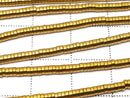 Hematite Tube (Heishi) 2x2x1mm Gold coating 1strand beads (aprx.15inch / 38cm)