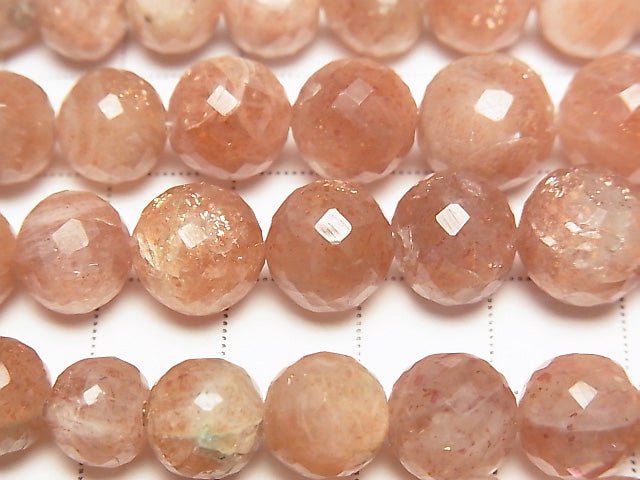 [Video] Sunstone AA ++ Faceted Round 6 - 10 mm size gradation 1 strand beads (aprx.7 inch / 18 cm)