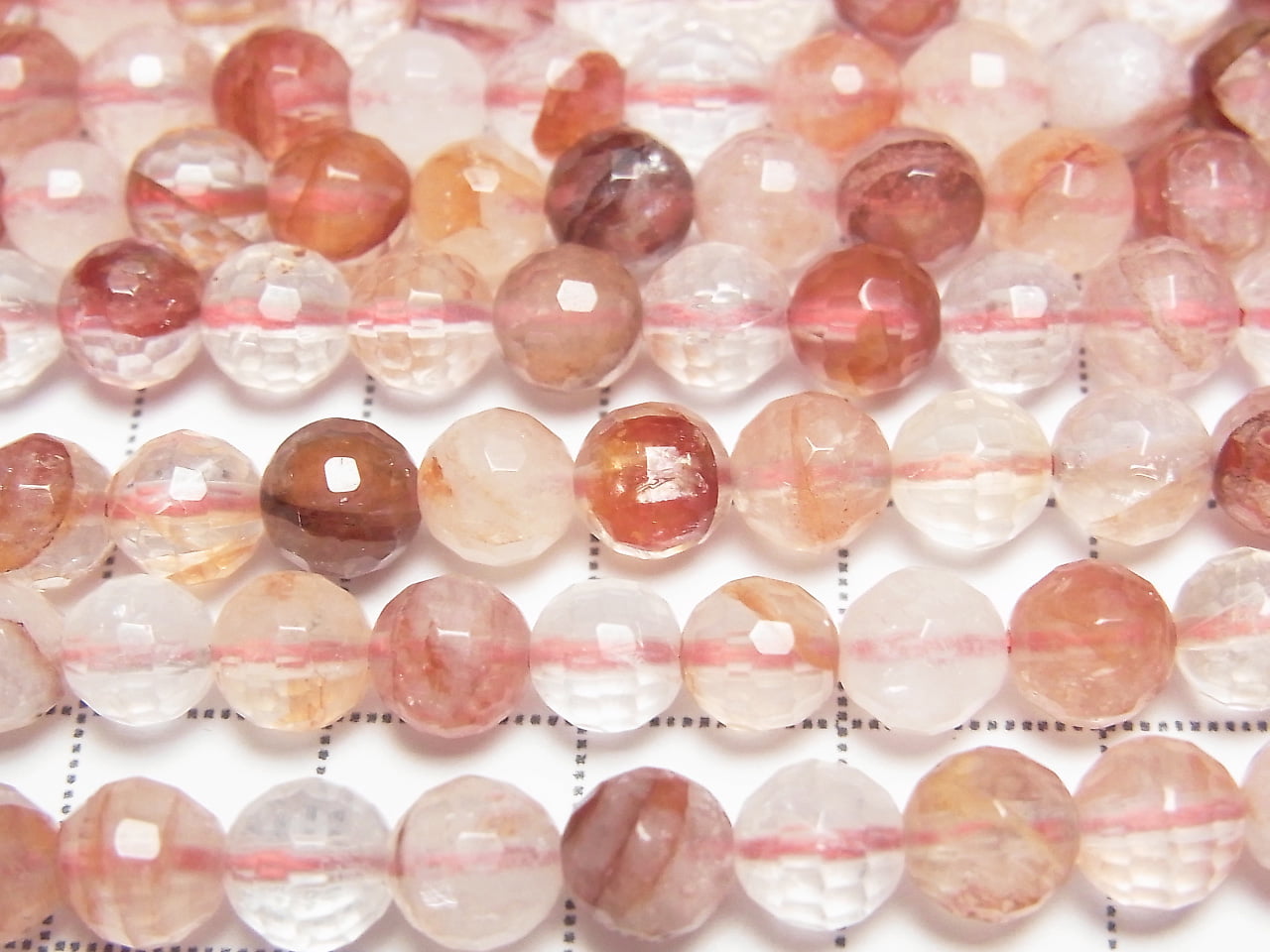 1strand $9.79! Red Hematite Quartz 128Faceted Round 6mm 1strand beads (aprx.15inch / 38cm)