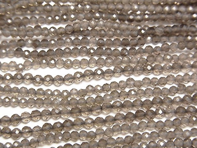 High Quality!  1strand $6.79! Smoky Quartz AAA Faceted Round 2mm  1strand beads (aprx.15inch/37cm)