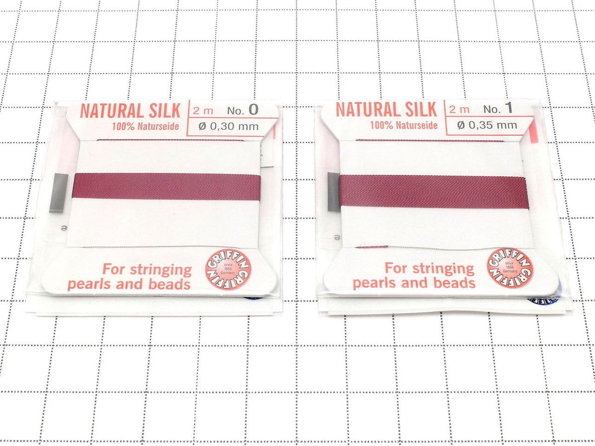 Fil Griffin (Fil de perles en soie) [0.30mm-0.70mm] Grenat 1 pièce