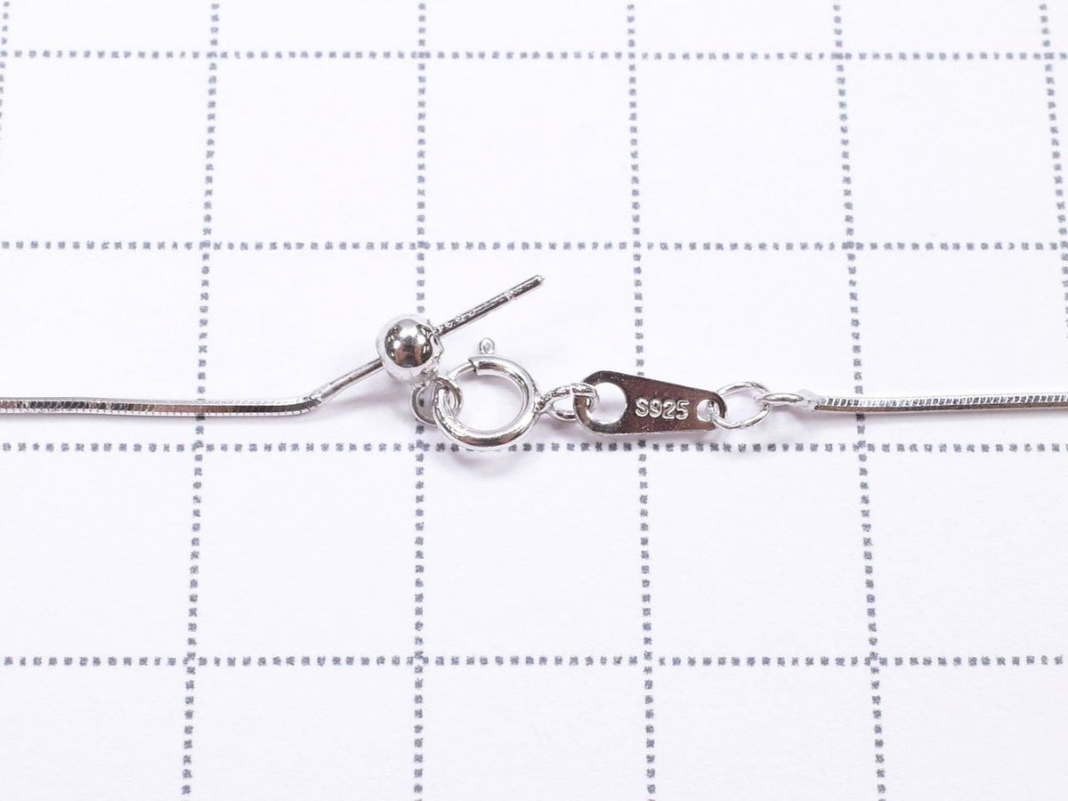 Silber 925 Schlangenkette mit Schieberegler 0.7mm Rhodium beschichtet [45cm] Halskette 1 Stück