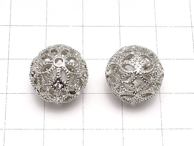 Metal Parts watermark pattern entering Round 15 mm silver color w / CZ 1 pc $2.79!