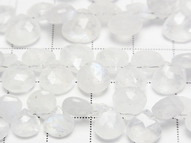 [Video]High Quality Rainbow Moonstone AA++ Chestnut Faceted Briolette 1strand beads (aprx.7inch/18cm)