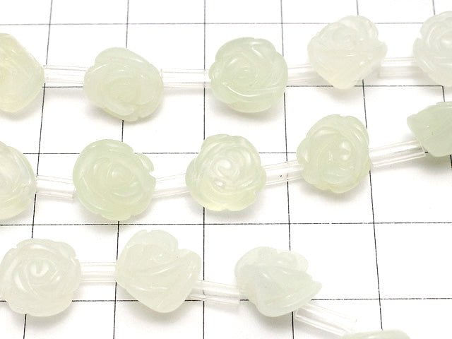 [Video] New Jade Rose 10mm half or 1strand beads (aprx.15inch / 36cm)