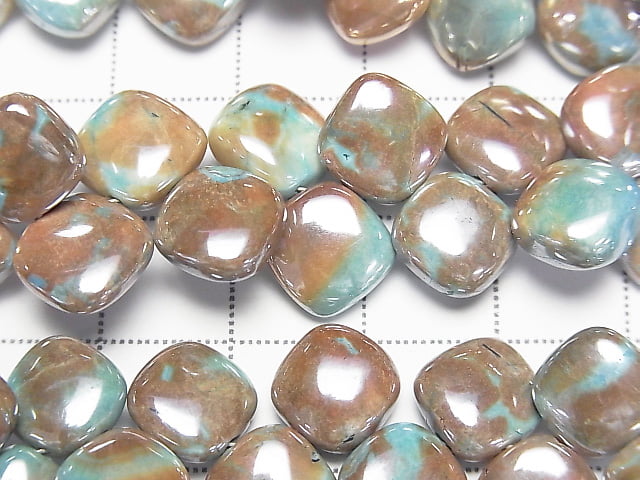 [Video] Prehnite Diamond (Smooth) coating half or 1strand beads (aprx.7inch/18cm)